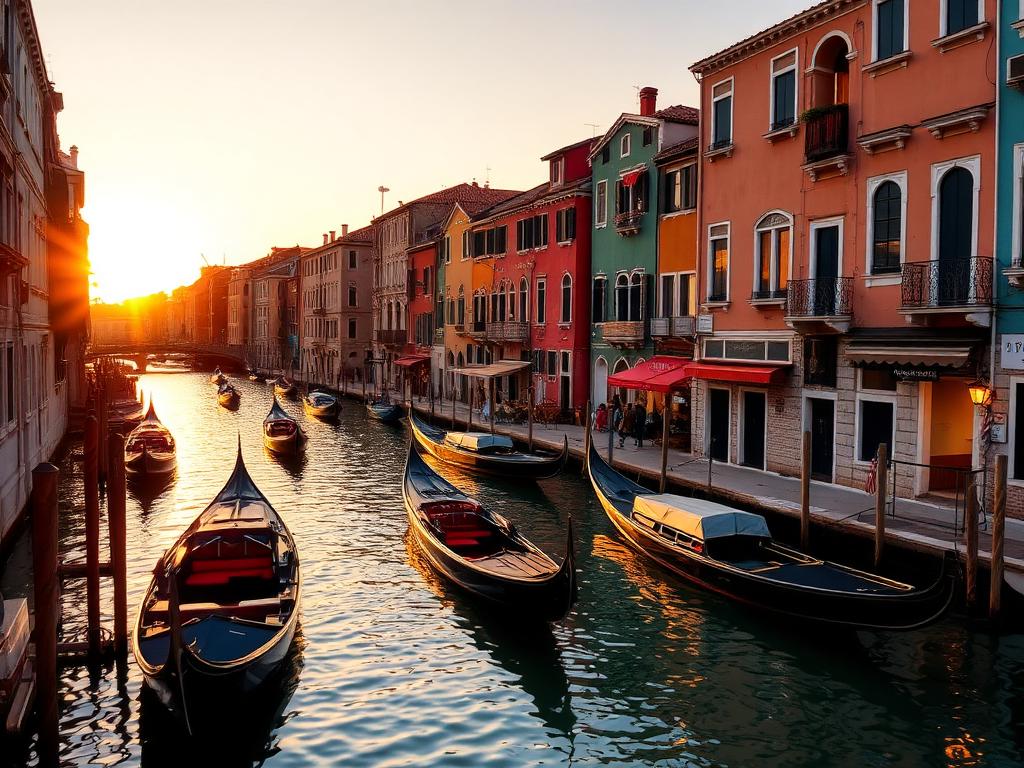 Veneza, Itália — canais ao entardecer